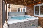 Brand new hot tub complete with jets and lights. Located on the bottom level of the deck.